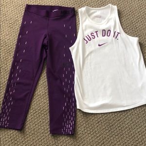Nike dri-fit tank top and leggings set